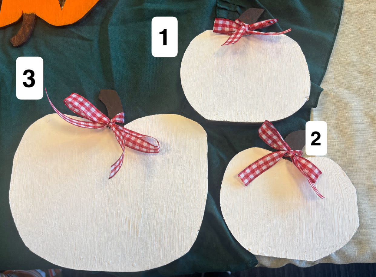 White Wooden Pumpkins